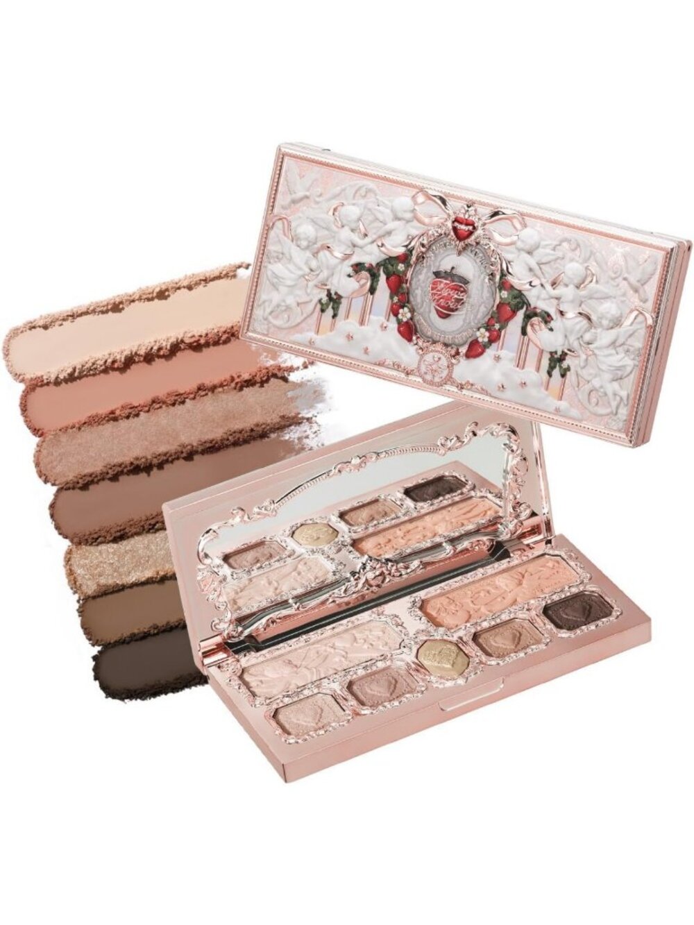 Strawberry Cupid Makeup Palette - Warm Nude & Brown Shades for Flawless Looks
